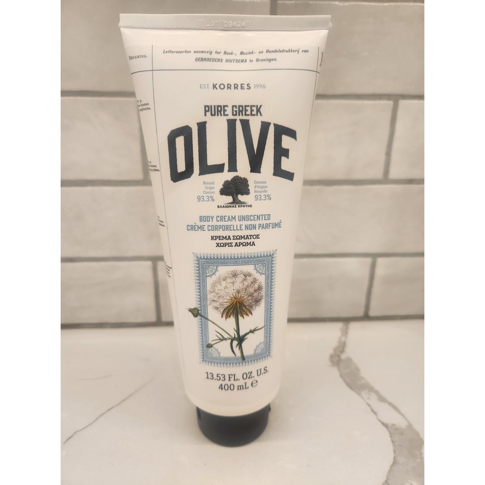 KORRES Pure‎ Greek Olive Body Cream -13.53 oz JUMBO- SEALED-UNSCENTED